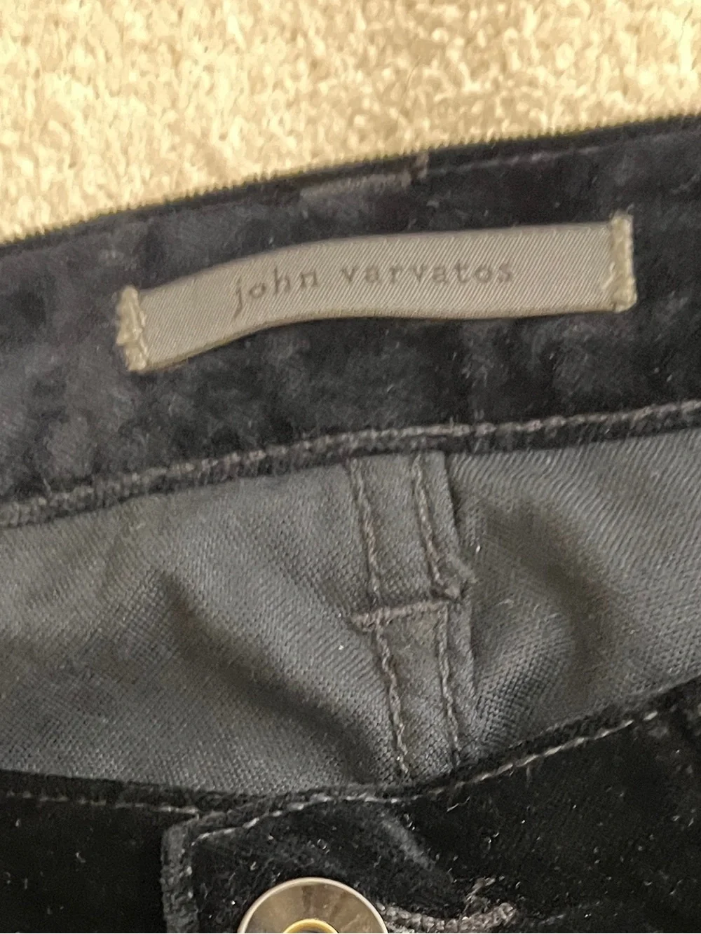 John Varvatos Black Velvet Velveteen Jeans Pants Men’s Cotton W31